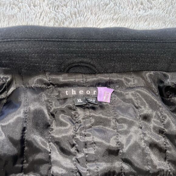 Theory Men’s Smitten Wool Cashmere Peacoat Double Breasted Black XL Military - Picture 4 of 9